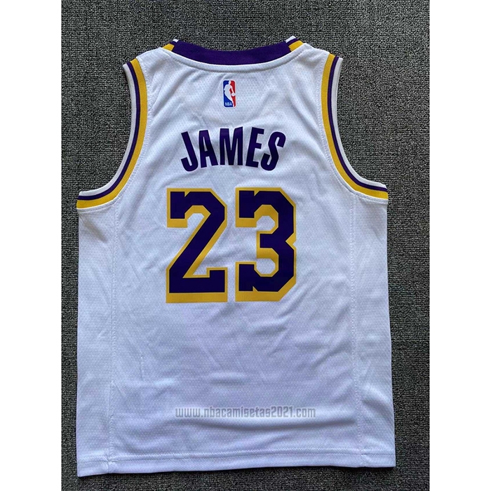 Camiseta Nino Los Angeles Lakers LeBron James #23 Association 2022-23 Blanco